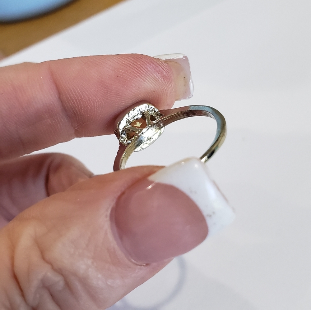Citrine gemstone, CZ Rhinestone, Fashion RIng - Picture 6 of 16